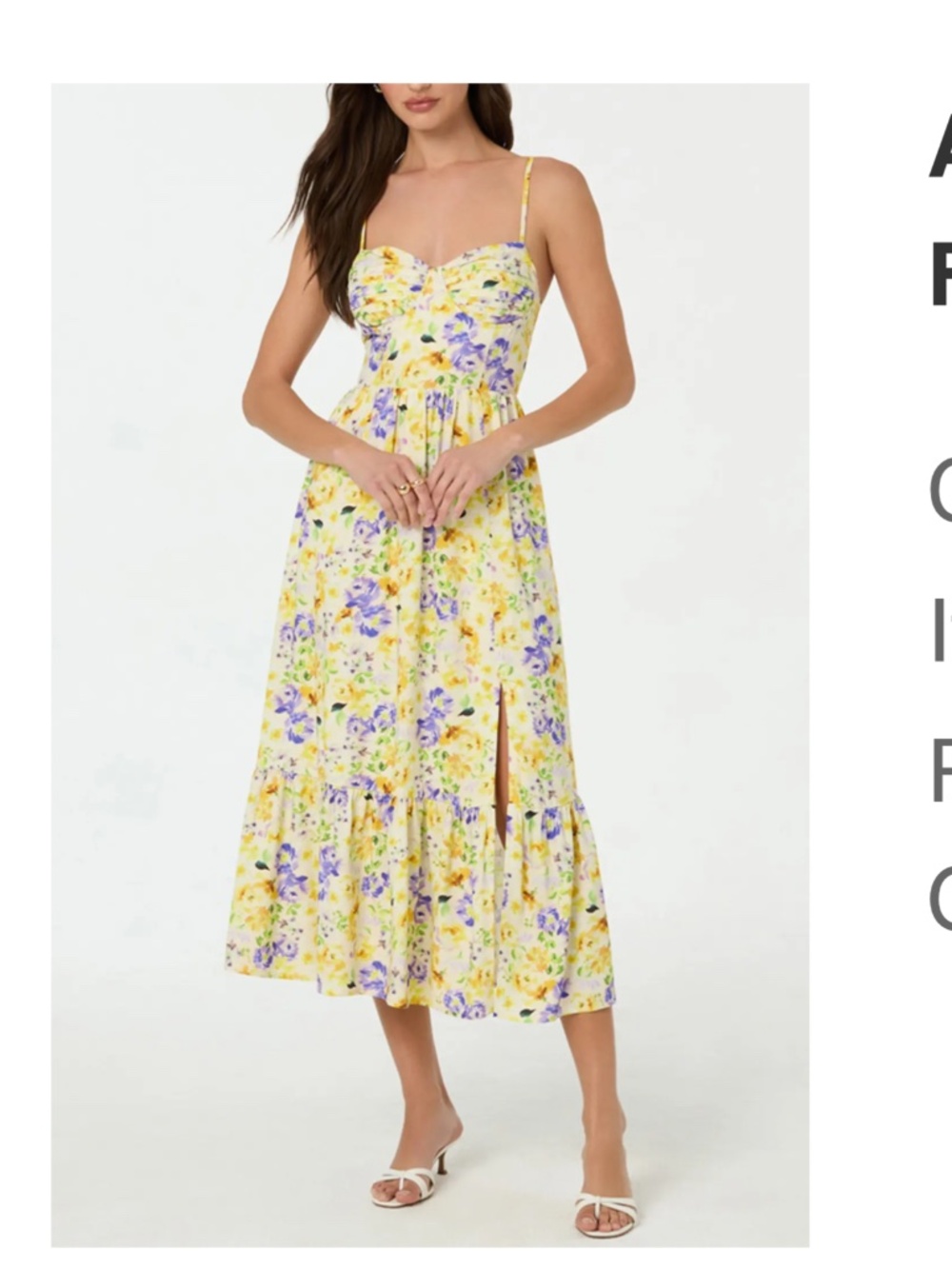 Floral Pleated Bust Fit and Flare Dress